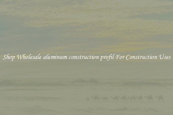 Shop Wholesale aluminum construction profil For Construction Uses